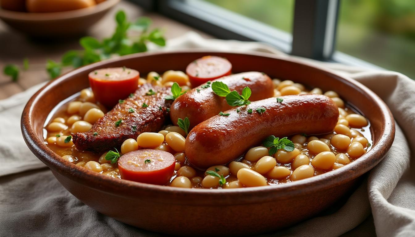 découvrez le cassoulet d'etchebest, un savoureux mélange de tradition et de modernité qui ravira vos papilles. une recette authentique revisitée pour un plaisir gourmand inoubliable.