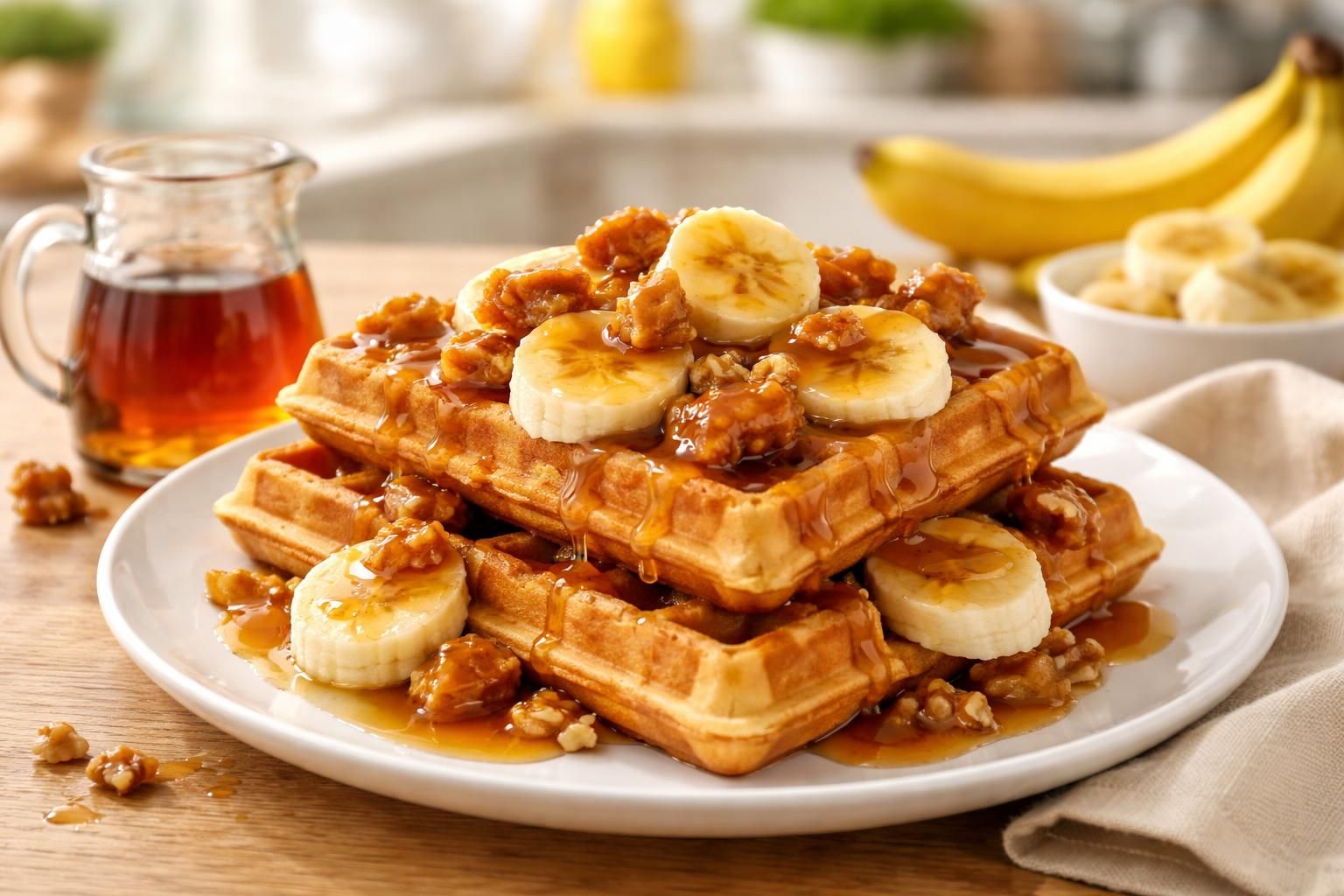 découvrez la recette facile des gaufres bananesques de chicchew, un délice à préparer rapidement chez vous pour un petit-déjeuner gourmand et original.