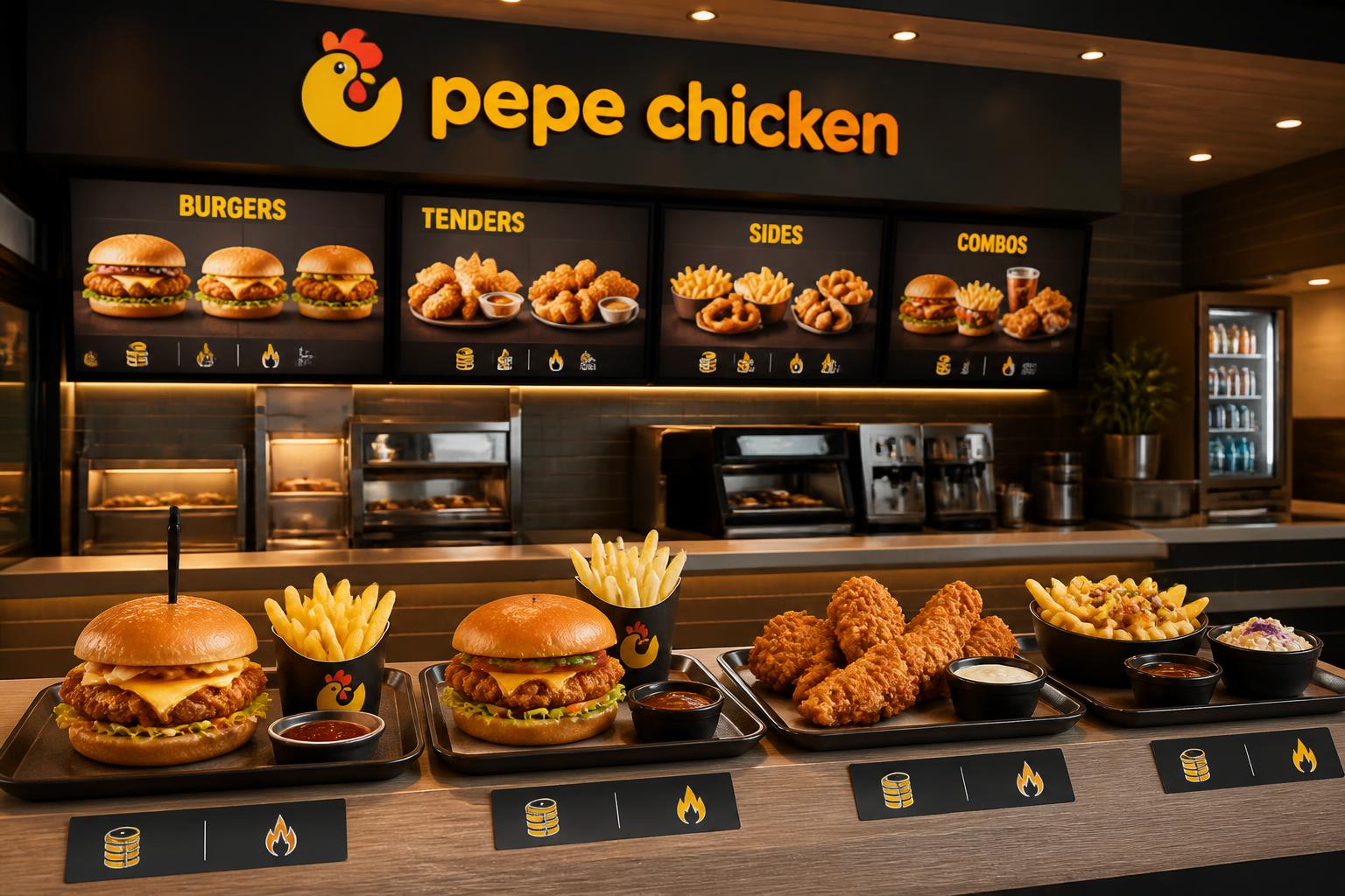découvrez les prix des menus burgers et tenders chez pepe chicken ainsi que le détail des calories pour faire un choix gourmand et équilibré.