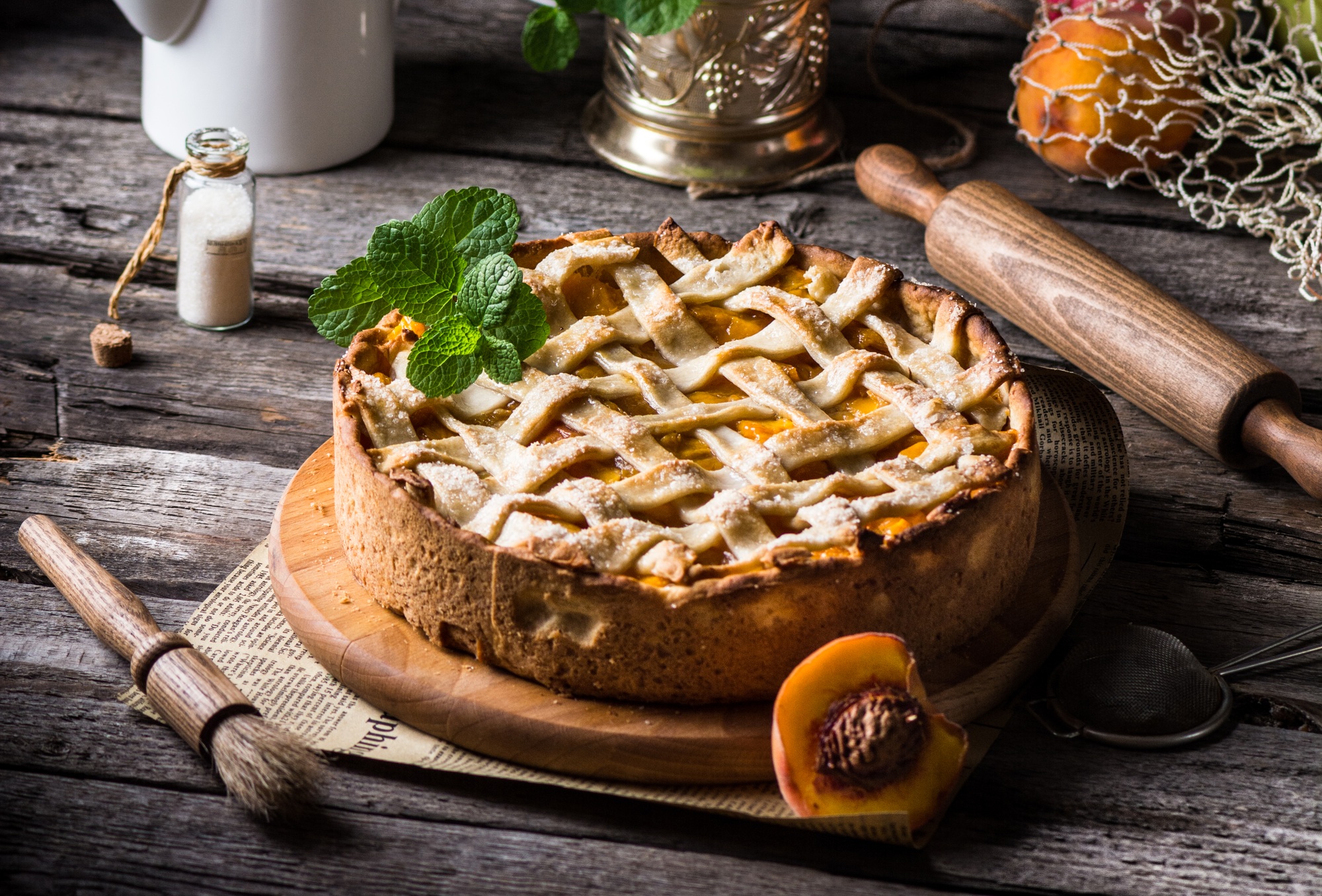 Peach pie. Summer pie