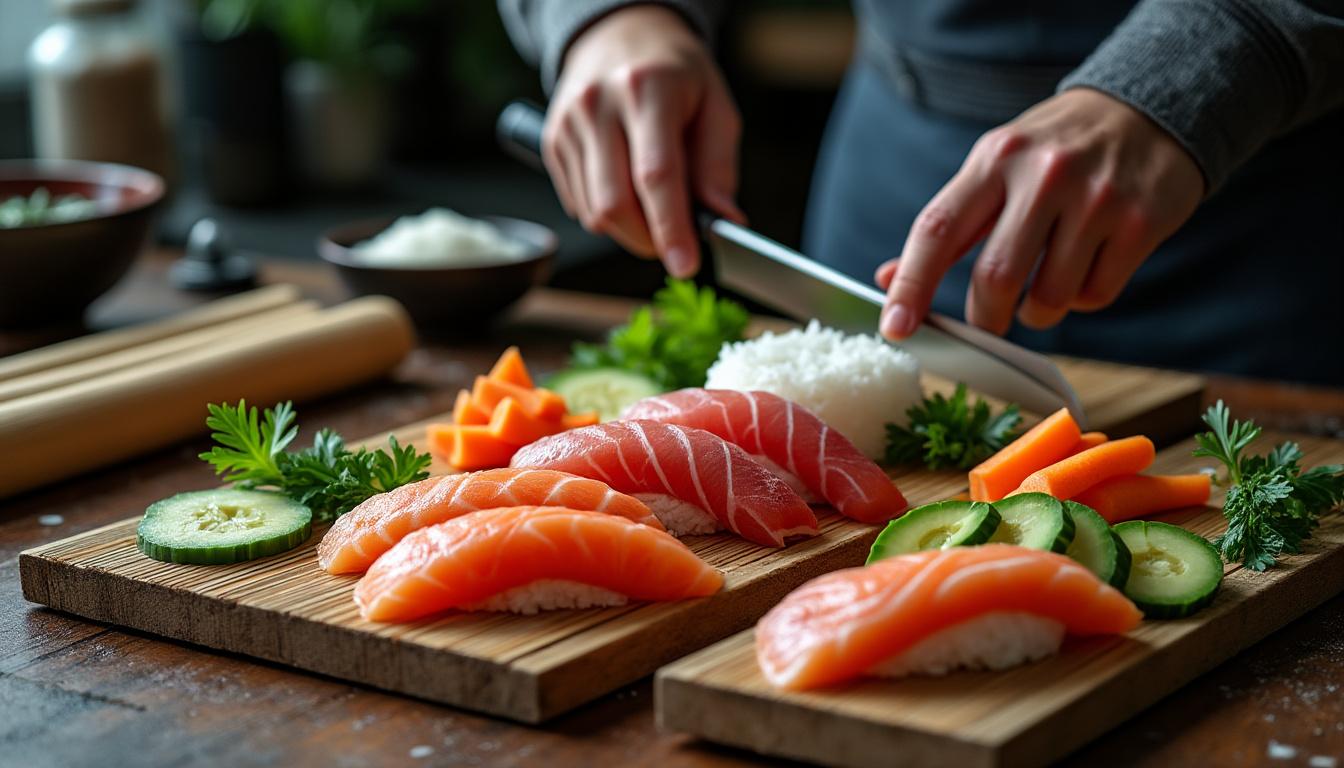 apprenez à réaliser des sushis authentiques grâce à notre guide complet. découvrez les ingrédients, les techniques et les secrets de la cuisine japonaise pour savourer des sushis faits maison.