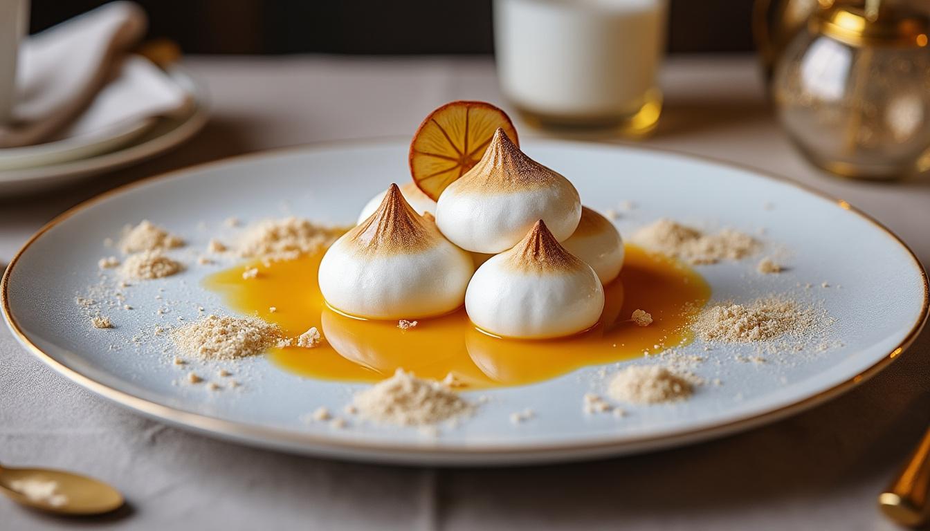 savourez les îles flottantes d'etchebest, une recette traditionnelle revisitée par le chef, alliant gourmandise et légèreté. à découvrir absolument !