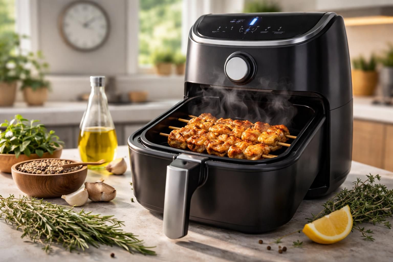découvrez comment calculer précisément le temps de cuisson de vos brochettes de poulet à l'air fryer pour éviter les erreurs et obtenir une viande fondante et parfaitement cuite à chaque fois.