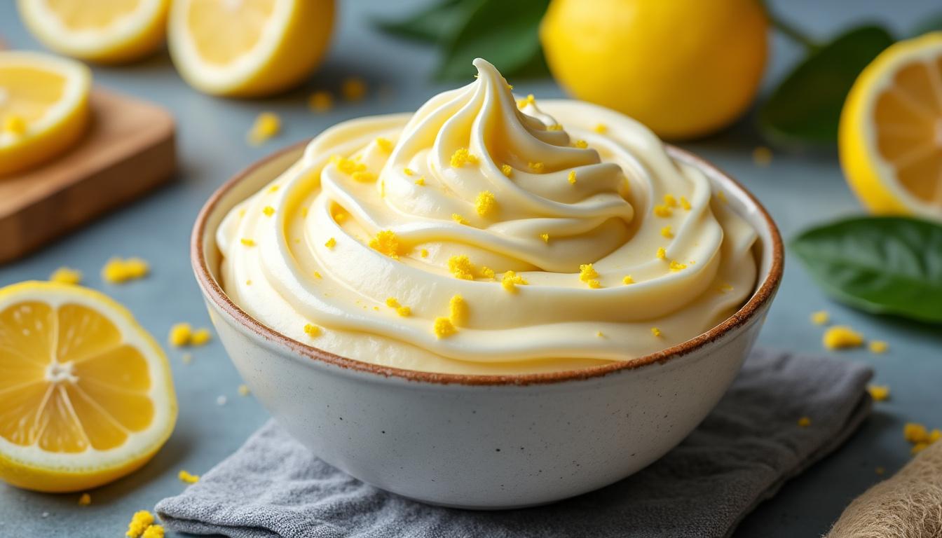 découvrez une recette saine de glaçage au citron sans sucre glace, parfaite pour sublimer vos desserts tout en réduisant les sucres ajoutés.