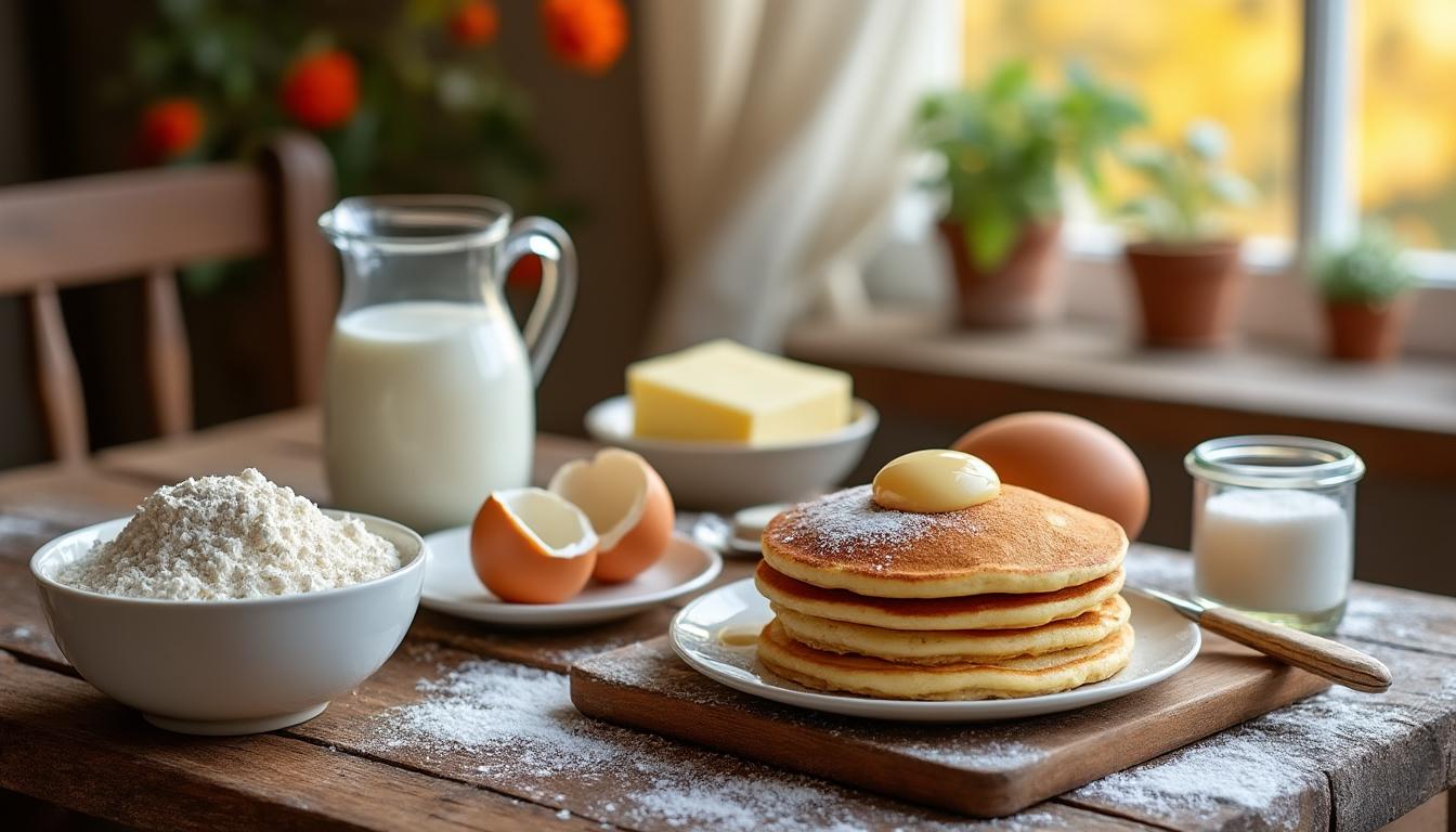 découvrez tous les ingrédients incontournables pour réussir la recette traditionnelle des pancakes de grand-mère : simplicité, gourmandise et saveurs authentiques au rendez-vous !