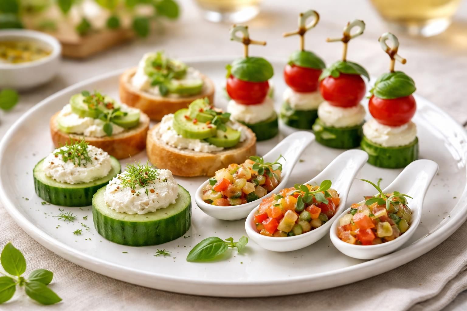 découvrez nos mini bouchées apéritives froides, sans cuisson, parfaites pour un apéritif rapide et facile. idéal pour surprendre vos invités avec des saveurs fraîches et gourmandes.