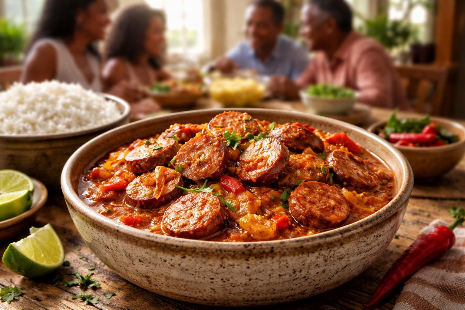 découvrez notre recette de rougail saucisse au cookeo, un plat créole savoureux et convivial à partager en famille pour des repas chaleureux et authentiques.